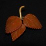 Vintage amber brooch Leaves